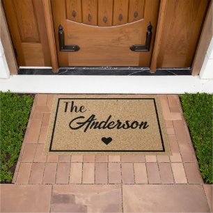 Felpudo Elegante Personalizado Monograma Doormat Inicial