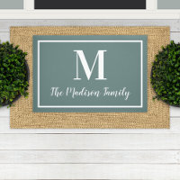 Elegante Personalizado verde gris monograma inicia