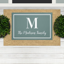 Elegante Personalizado verde gris monograma inicia