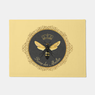 Felpudo Elegante reina francesa bebe gris dorado amarillo