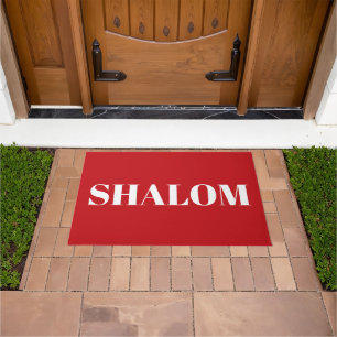 Felpudo Elegante rojo y blanco Shalom