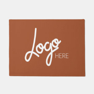 Felpudo Elegante Terracota moderna con logotipo empresaria