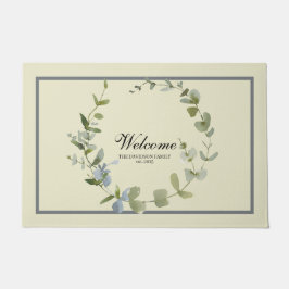 Felpudo Elegante vegetación Eucalyptus Wreath Family Bienv