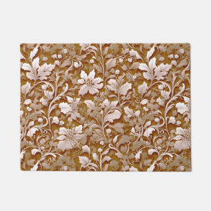Felpudo Elegante victoriano terracota boho floral blanco