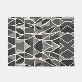 Felpudo Elegante y elegante patrón geométrico blanco negro