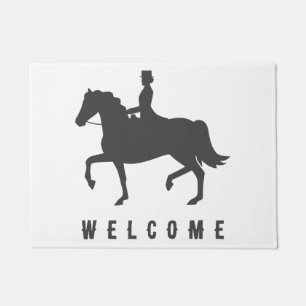 Felpudo Elegante y moderno bienvenida a caballo