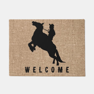 Felpudo Elegante y moderno bienvenida a caballo vintage