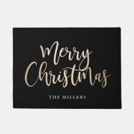 Felpudo Elegante y moderno Oro y Feliz Navidad