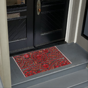 Felpudo elegante y sofisticado rubí de oro rojo burgundy