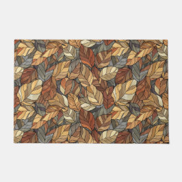 Felpudo Elegantes hojas de otoño de vidrio manchado - otoñ