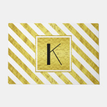 Elegantes Monogramas Rayas Doradas