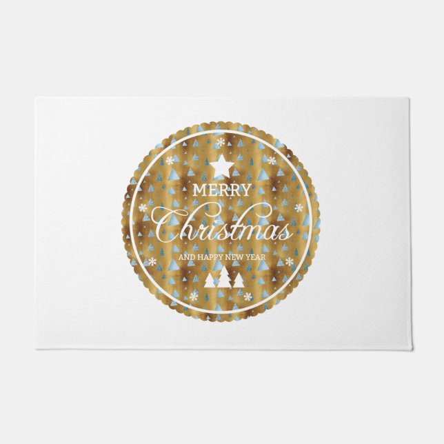 Felpudo Elegantes Navidades insignia a Sparkling en purpur (Anverso)