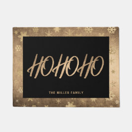 Felpudo Elegantes Navidades modernos Gold & Black Ho Ho Ho