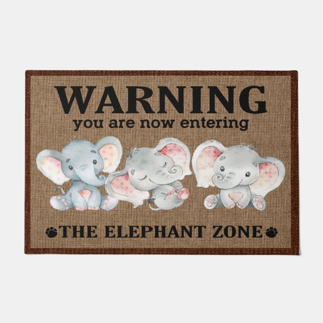 Felpudo Elephant Doormat, los amantes del elefante dan la  (Anverso)