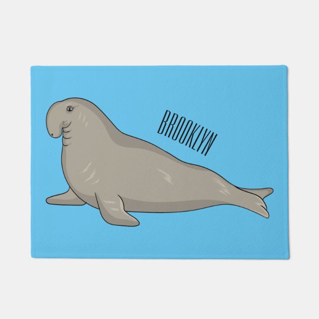 Felpudo Elephant seal cartoon illustration (Anverso)