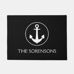 Felpudo Elija su Doormat del apellido del ancla del color