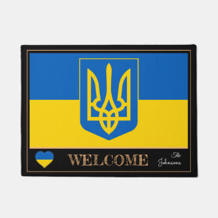 Felpudo Emblema de Ucrania, esteras de bandera ucranianas 