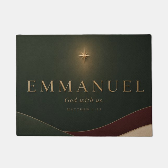 Felpudo EMMANUEL | Mateo 1:23 Cristiano  (Anverso)