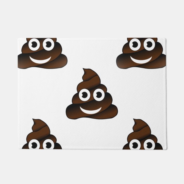 Felpudo emoji de poop divertido doormat door mat (Anverso)