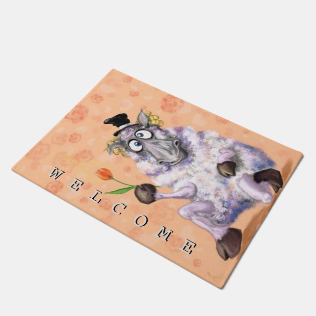 Felpudo En Love Ram - Bienvenida - Romántico (Angular)