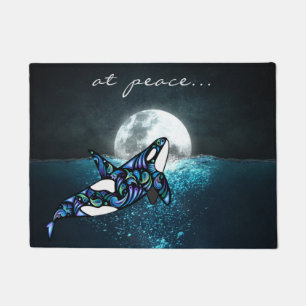 Felpudo en paz ~ Luna Llena Psicodelía Trippy Orca Ballena
