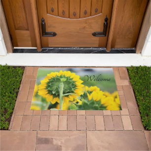 Felpudo En un campo de girasol, bienvenida Mat
