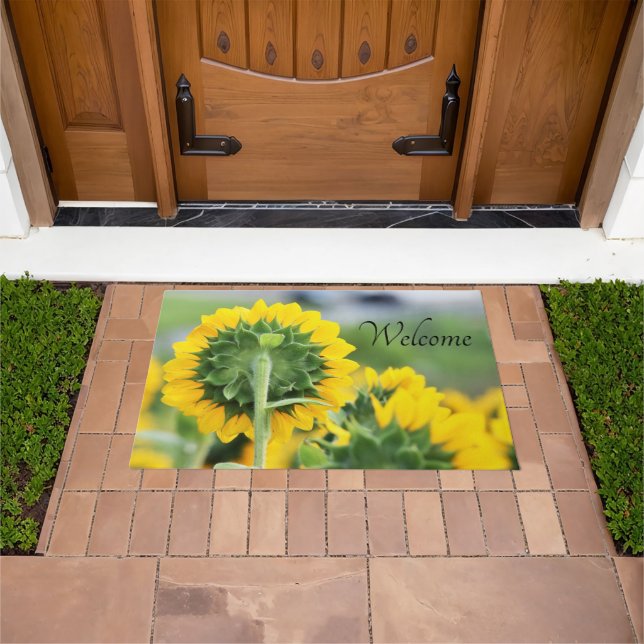 Felpudo En un campo de girasol, bienvenida Mat (Exterior)