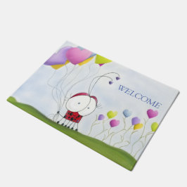 Felpudo Encantadora Ladybug con los globos del corazón col