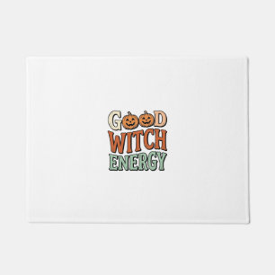 Felpudo Energía de Bruja Buena Diseño Vector Vintage Hallo