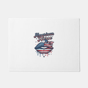 Felpudo Enfermera Americana Diseño Patriótico de Camiseta
