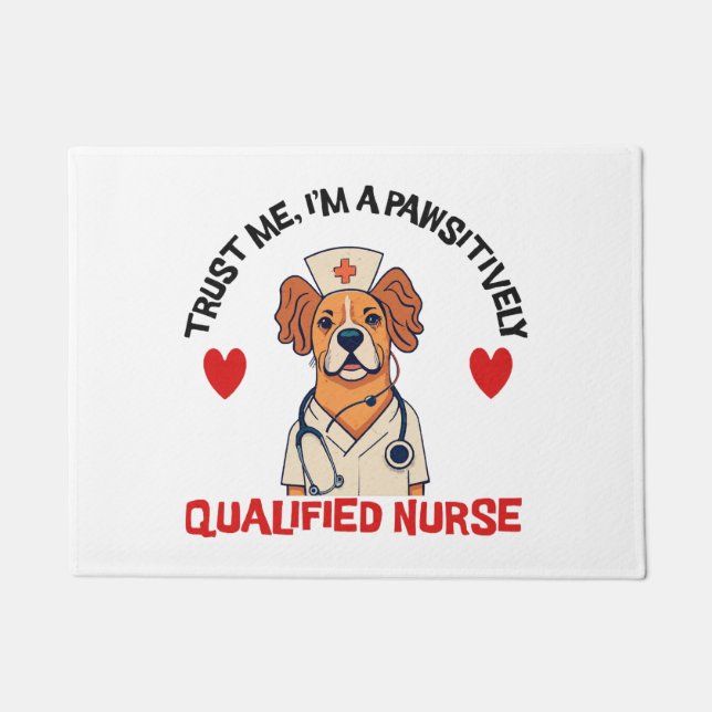 Felpudo Enfermera Calificada Pawsitivamente (Anverso)