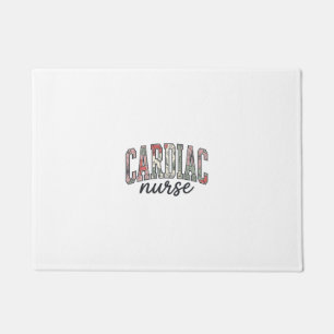 Felpudo Enfermera cardíaca Diseño de letras de universidad