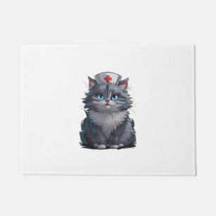 Felpudo Enfermera De Gato. Enfermería especial de gatos de