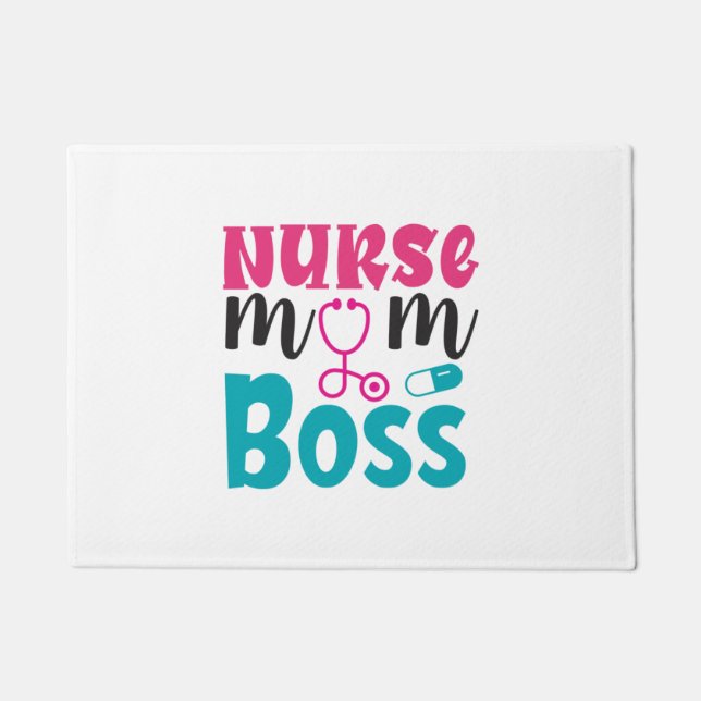 Felpudo Enfermera de regalo de enfermera mamá Jefe (Anverso)