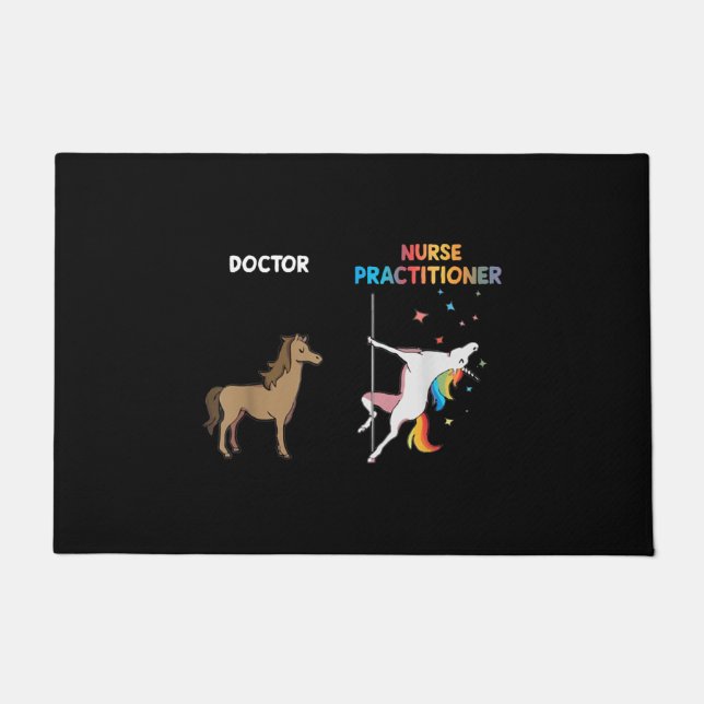 Felpudo Enfermera practicante unicornio Polo de baile (Anverso)