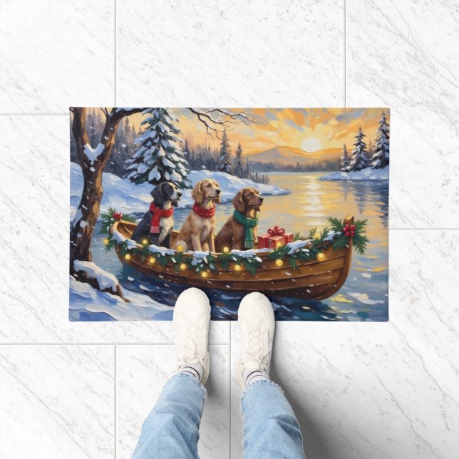 Felpudo English Setter Christmas Boat Holiday (Interior)