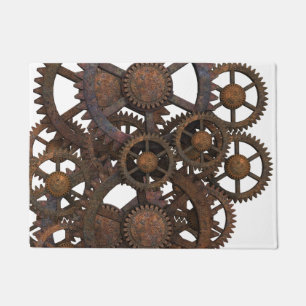 Felpudo Engranajes oxidados del metal de Steampunk