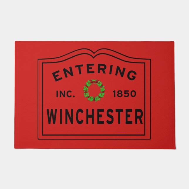 Felpudo Entrando a Navidades de MAMÁES de Winchester (Anverso)