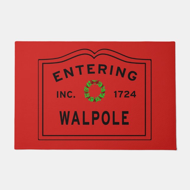 Felpudo Entrando en Navidades de Walpole Massachusett (Anverso)