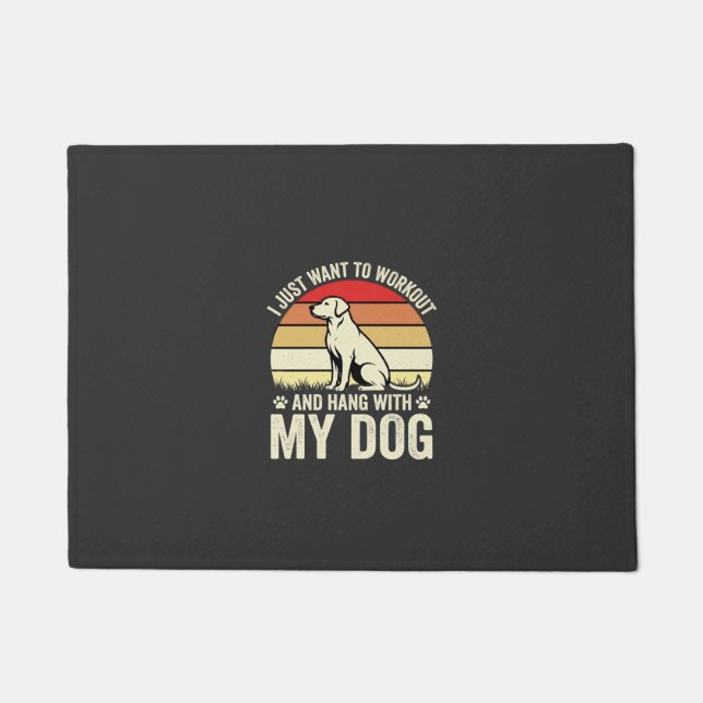 Felpudo Entrena Con Mi Perro Puesta De Sol Retro (Anverso)