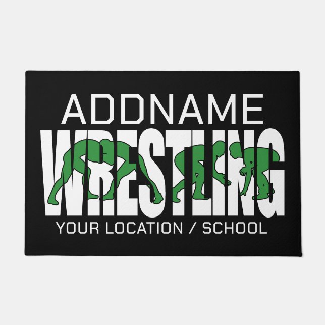 Felpudo Equipo de Lucha ADD TEXTO Escuela Varsity Wrestler (Anverso)