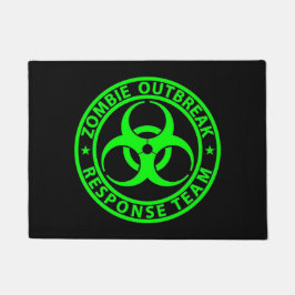 Felpudo Equipo de respuesta a brote de zombis verde neón