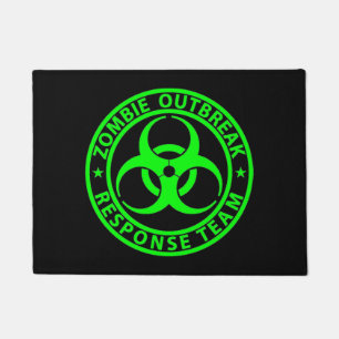 Felpudo Equipo de respuesta a brote de zombis verde neón