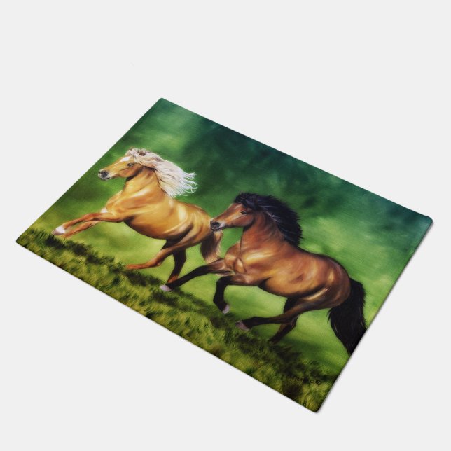 Felpudo Equipo soñado de caballos islandeses (Angular)