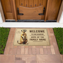 Felpudo Erdmännchen Welcome personalisierbar für Familie