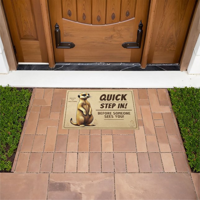 Felpudo Erdmännchen Willkommensgruß für charmante Familien (Exterior)