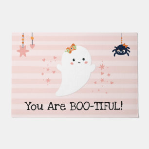 Felpudo Eres un fantasma kawaii rosa Bootiful Halloween