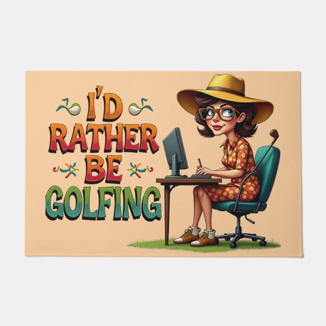 Felpudo Es Divertido Estar Golfiando Para Ella (Anverso)