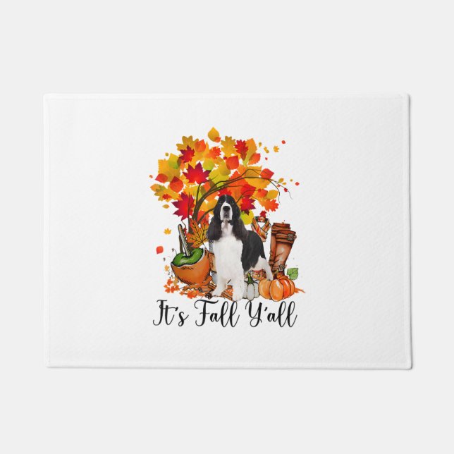 Felpudo Es Fall Y'all Springer Spaniel Dog Halloween Tha (Anverso)