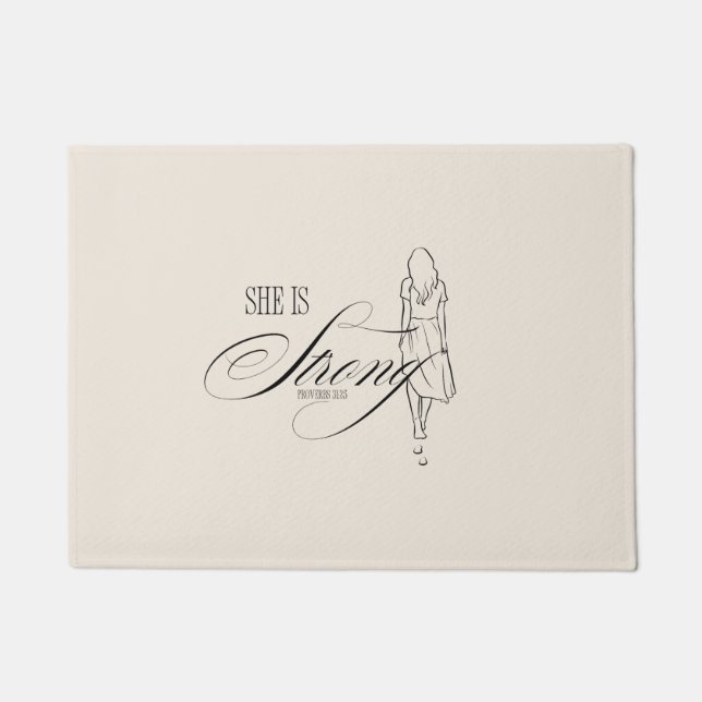 Felpudo Es proverbios fuertes 31:25 (Anverso)